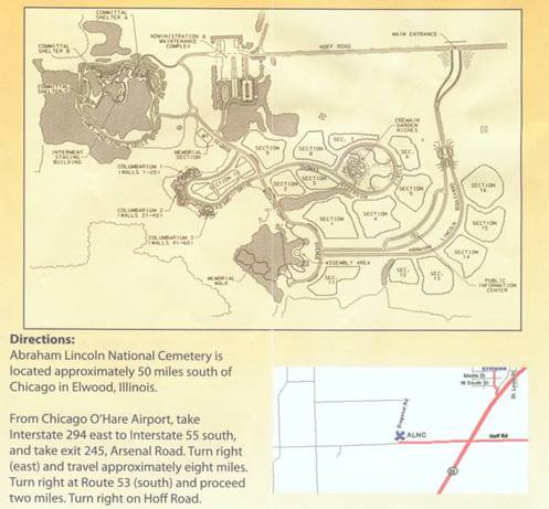 Abraham Lincoln National Cemetery Map